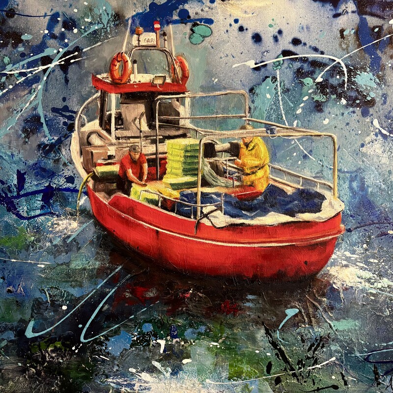 Puerto de Luarca 3,  
Mixta sobre tela, 
60x80 cm