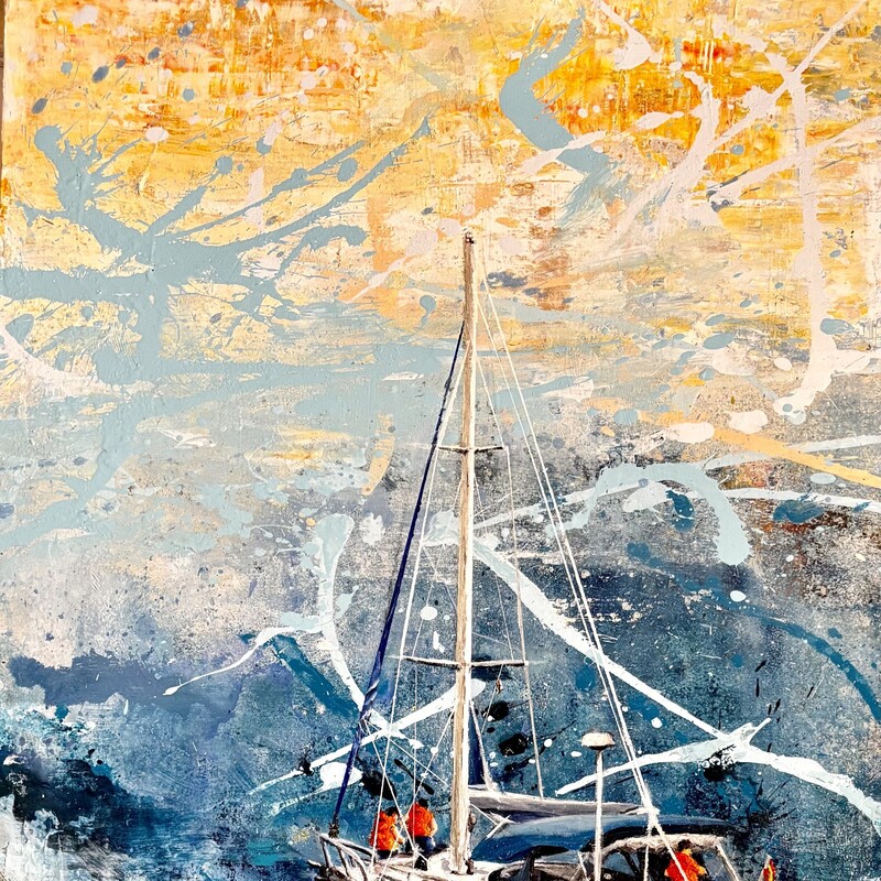 Puerto de Luarca 4,  
Mixta sobre tabla,
51x86 cm