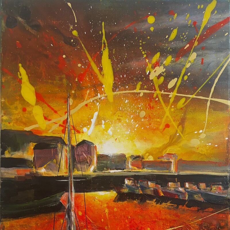 Puerto de Luarca 5,
Mixta sobre lienzo,
40x60 cm