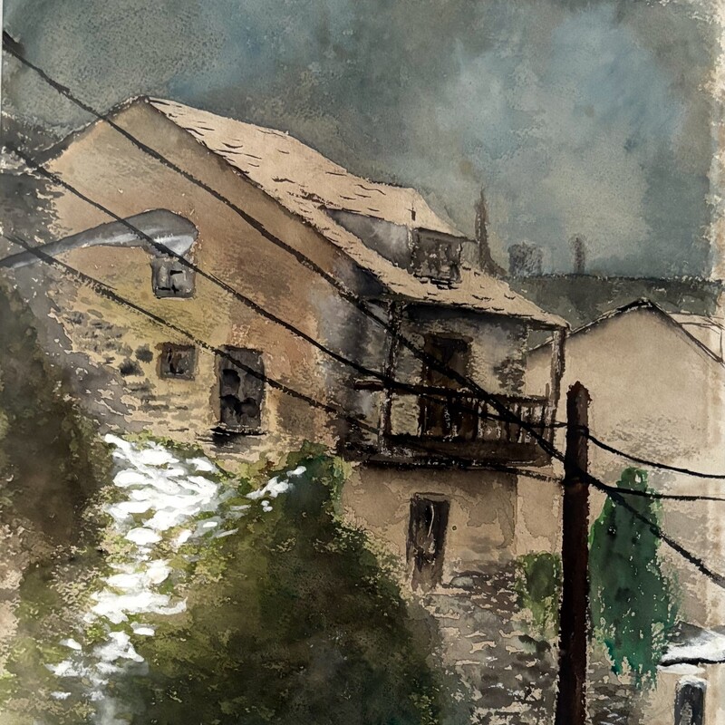 Primera acuarela, 
acuarela sobre papel,
