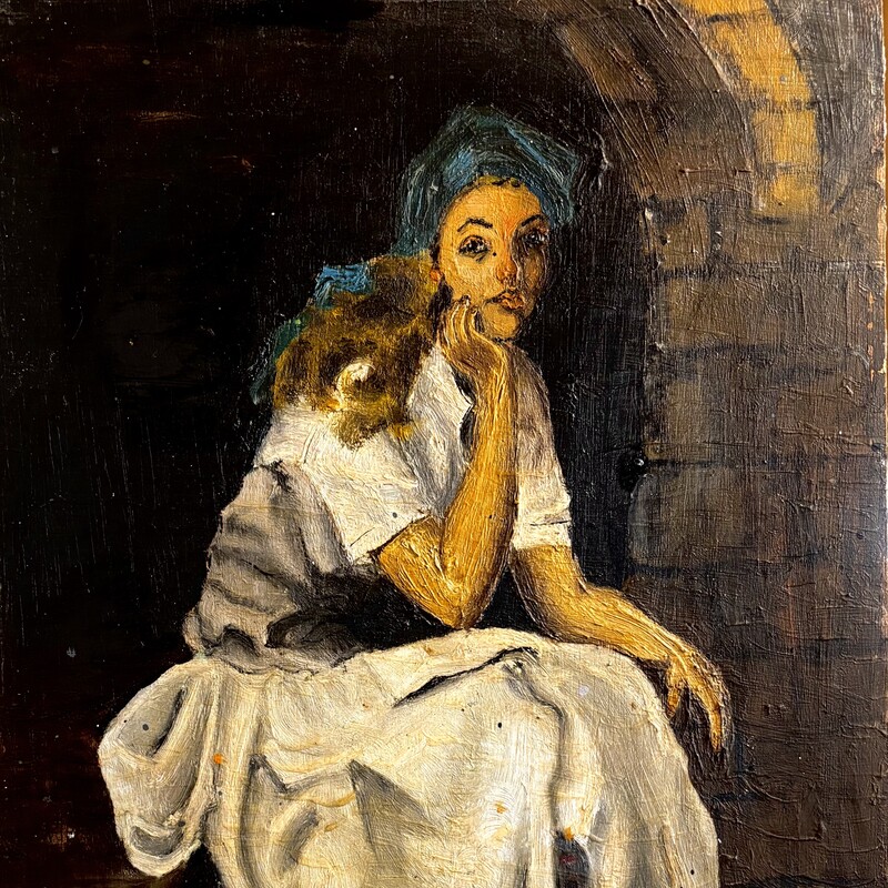  Primer oleo,  
Oleo sobre tabla,
31x41 cm