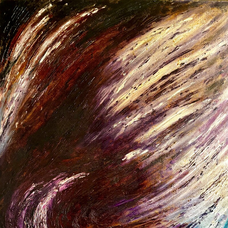 Primera abstracción,  
Oleo sobre cartón,  
95x60  cm