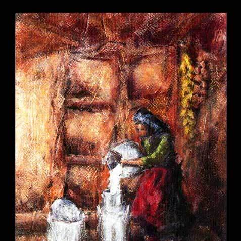La lechera,
mixta sobre lienzo,
?