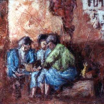 Amistades,  
Mixta sobre lienzo,
70x55 cm