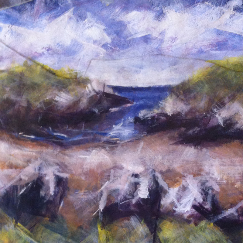 Playa,
acrílico sobre papel,
?