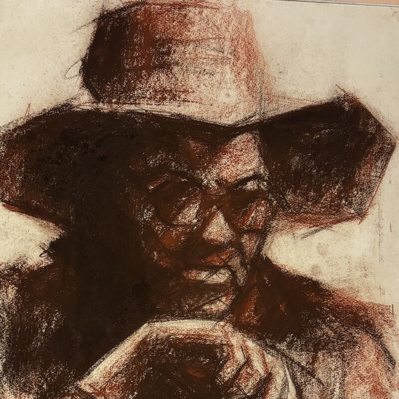 Redera,  
sanguina sobre papel,  
35x48 cm