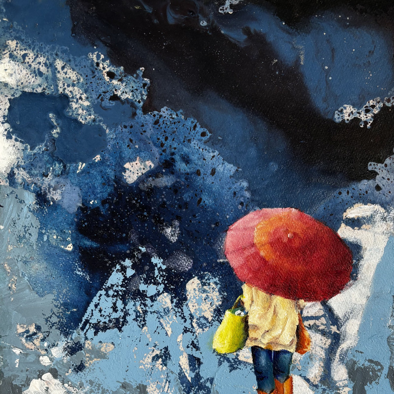 Lluvia,
mixta sobre tabla,
44x34 cm