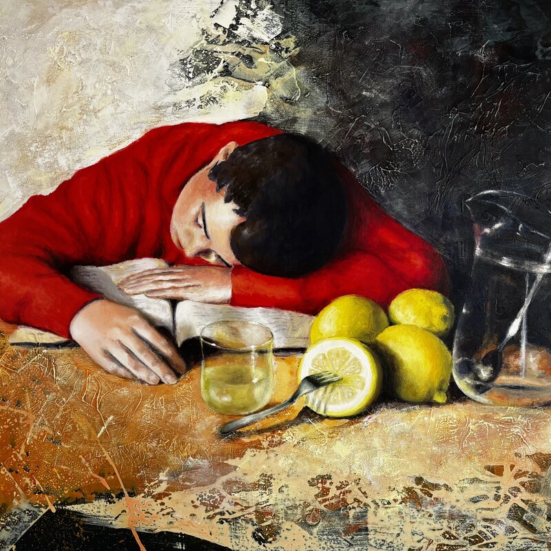 Sueño,
Mixta sobre tabla,
140x95 cm