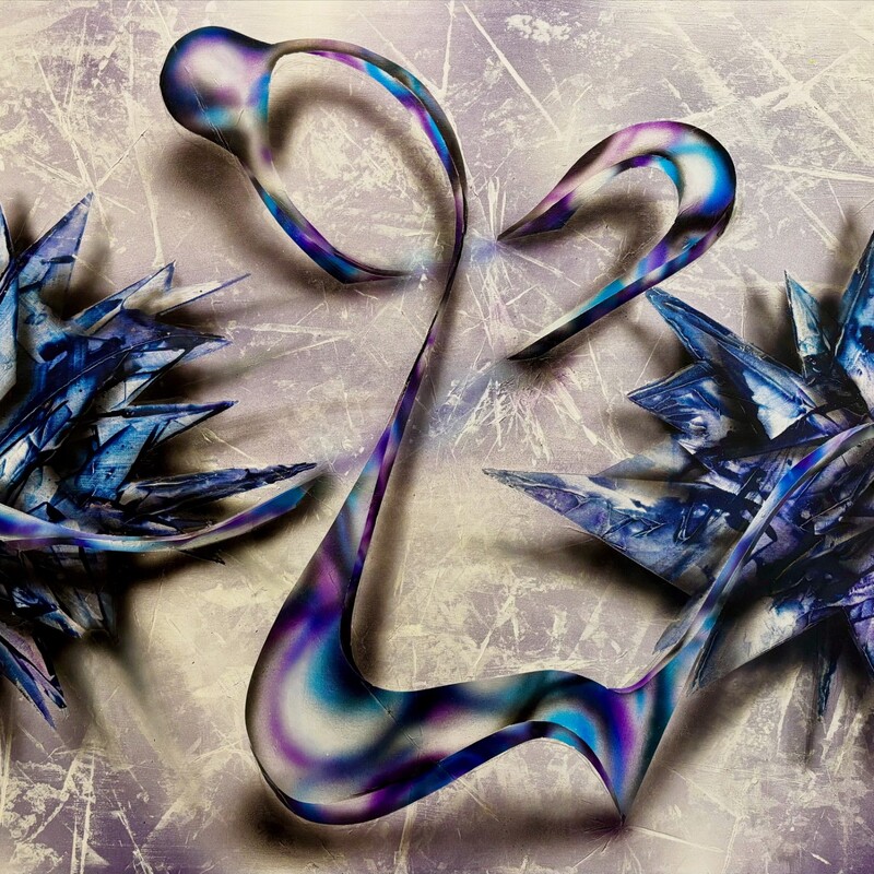 Texturas frías, 
Acrílico sobre lienzo,
100x80 cm.