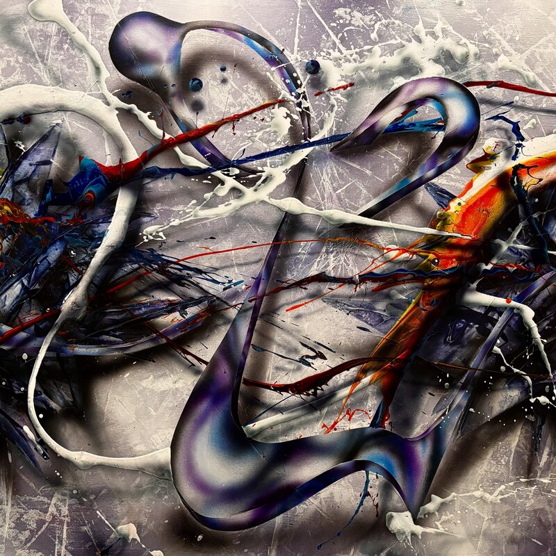 Trayectoria alterada.
Acrílico sobre lienzo,
100x80 cm.